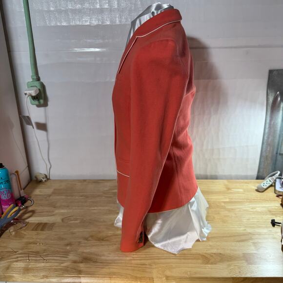 GAP Academy Lined Blazer, Coral with white Trim Accents Preppy Classic Blazer - Picture 6 of 9
